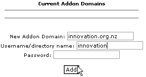 Adding a domain to your web site